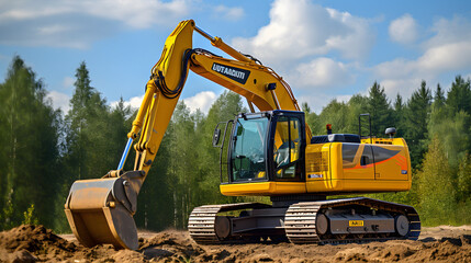 A working excavator