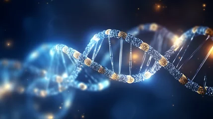 Foto op Plexiglas Abstract genetics information DNA helix. Genetic code DNA molecule structure. Genetic engineering and gene manipulation concept © safiya