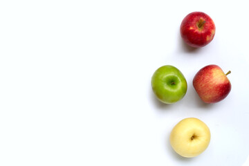 Fresh apples on white background.