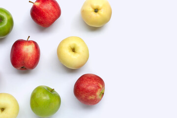 Fresh apples on white background.