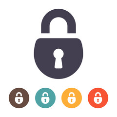 Lock icon on white background