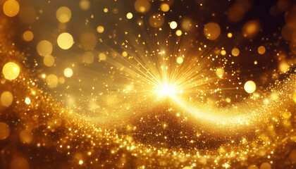 sparkling golden blur magic glitter generate ai