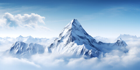 Landscape ice mountains background Glacier And Mountains In Argentina Background A mountain in the clouds with the clouds and sky background Ai Generative