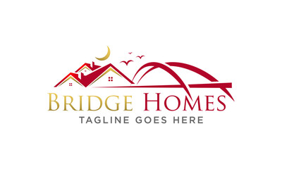 house and bridge logo design