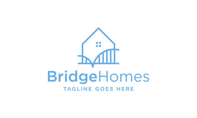 house and bridge logo design