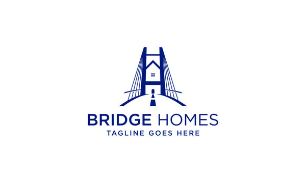 house and bridge logo design