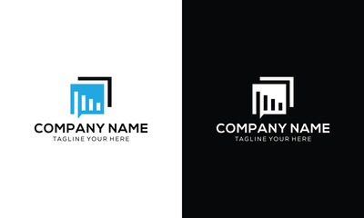 Financial growth talk logo vector on a black and white background