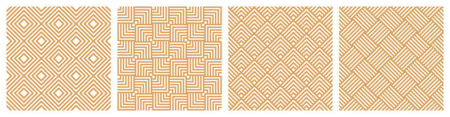 Set of four seamless square geometric patterns. - 669989237