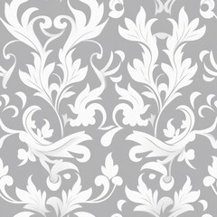 Fototapeta na wymiar A seamless background showcases a delightful floral pattern in subtle grey and white tones.