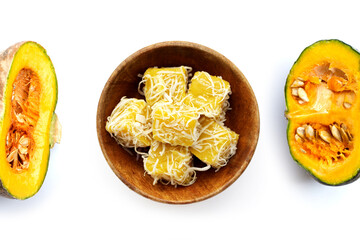 Steam pumpkin cake. Thai Desserts.