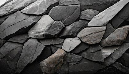 ai generated ai generative black grey brock rock marble stone wall decoration background graphic art