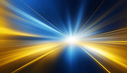 Fototapeta na wymiar abstract blue and yellow light rays effect background