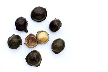 Obraz premium Djenkol fruit bean on white background