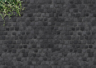 ブロック調タイル　葉　背景素材