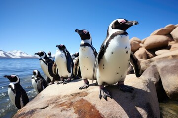 a group of penguins on a non-intrusive wildlife tour