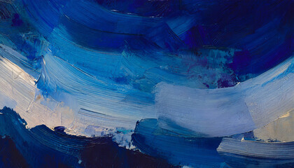 closeup of abstract rough colorfuldark blue art painting texture background wallpaper with oil or...