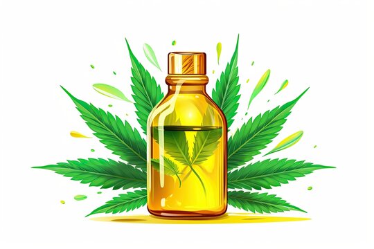 healthy cannabis oil cbd illustration