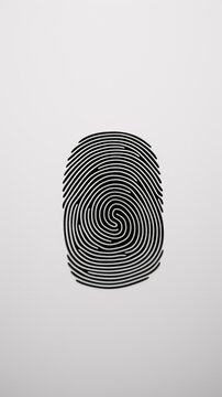 A fingerprint is shown on a white background, AI