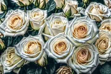 bouquet of white roses light room