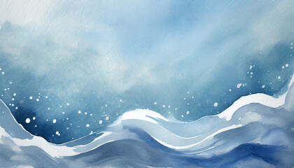 water snow wavy abstract transparent background for copy space text blue frozen ocean flowing...
