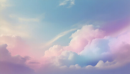 Fototapeta na wymiar pastel gradient mystical fantasy cloudscape hd phone wallpaper ai generated