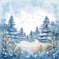 winter forest landscape  generated by AI