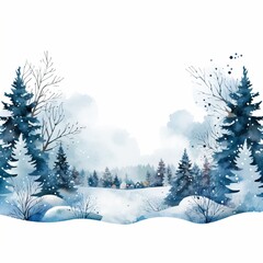 winter forest landscape  generated by AI