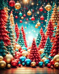 Christmas backdrop for cards. Generative AI