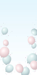 Celebration party banner with pastel color balloons vector illustration. Grand Opening greeting card template.