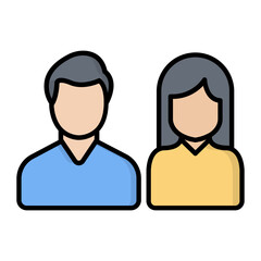 Colleague Line Color Icon
