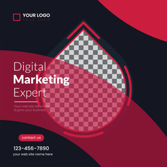 Digital Marketing Agency For Social Media post Template