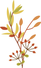 autumn tree branch with leaves vector