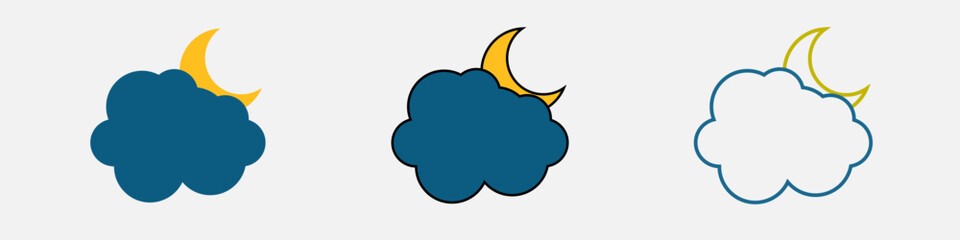 Night cloud and month