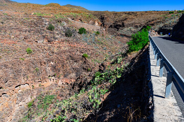 Gran Canaria Barranco de las Vacas gorge. Sight that is particularly popular with influencers!