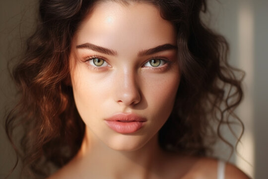 Portrait of a beautiful woman with natural make-up