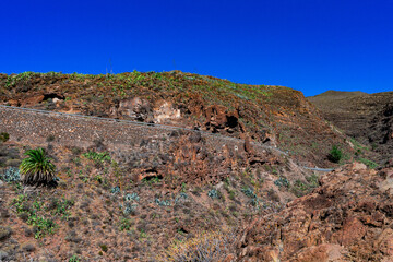 Fototapeta na wymiar Gran Canaria Barranco de las Vacas gorge. Sight that is particularly popular with influencers!