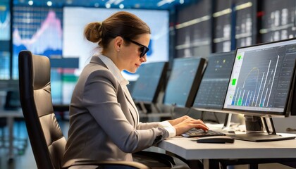Analyst working at a computer