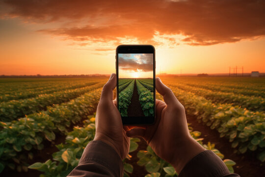 Taking photos of the fields with smartphone