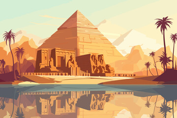Egypt flat landscape illustration