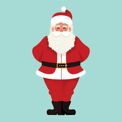 Cute Standing Santa Claus Vector illustration in cartoon flat style