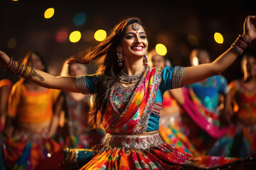 Gujarati woman performing Garba