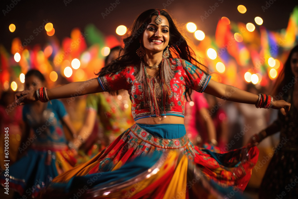 Wall mural Gujarati woman performing Garba