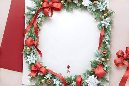 flowers ribbins decorated in invitation card