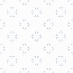 Vector seamless geometric floral pattern in blue and white color, blending minimalist and abstract designs, design for winter-themed backgrounds, textiles, wallpapers, prints, wrapping paper, bedding