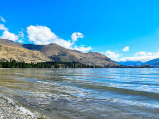 View of Lake Wanaka in Queenstown, New Zealand