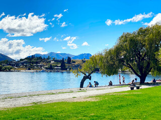 View of Lake Wanaka in Queenstown, New Zealand