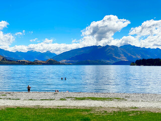 View of Lake Wanaka in Queenstown, New Zealand