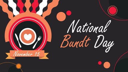 National Bundt Day vector banner design. Happy National Bundt Day modern minimal graphic poster illustration.