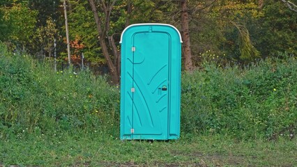 Blue Plastic Mobile Public Toilet Outhouse Standing for Construction Site Contractor Workers