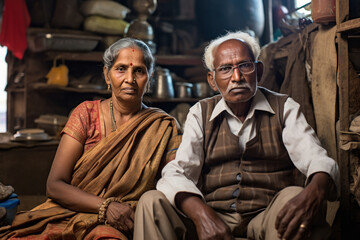 Fototapeta na wymiar Indian Senior happy couple